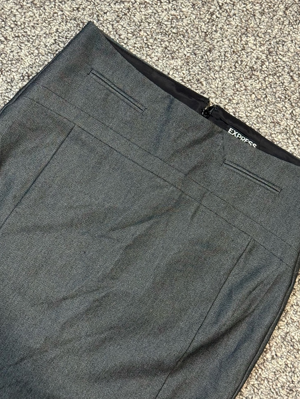 Express Charcoal Gray Tailored Pencil Skirt - Picture 4 of 7